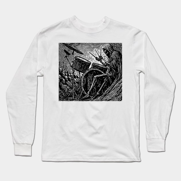 Drummer Long Sleeve T-Shirt by LastViewGallery